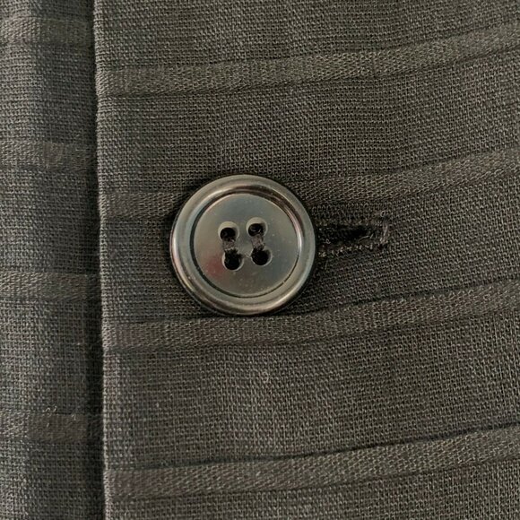 1950s Jerry Gilden Wiggle Dress Black Pleated Sleeveless Sz 4 Thin Linen Cotton? - Picture 9 of 16